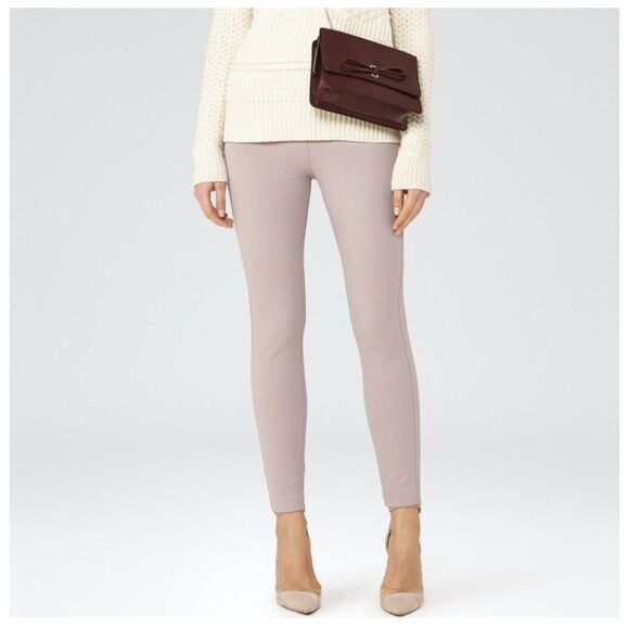 Reiss Tora Trousers Skinny Pants Size 8 US Neutral Pink NWT